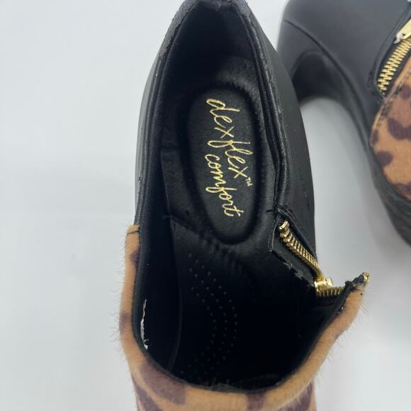 Y2K Dexflex Comfort Leopard Bootie heel womens Shoes Sz 9 Stiletto Glam Rocker - Picture 11 of 15